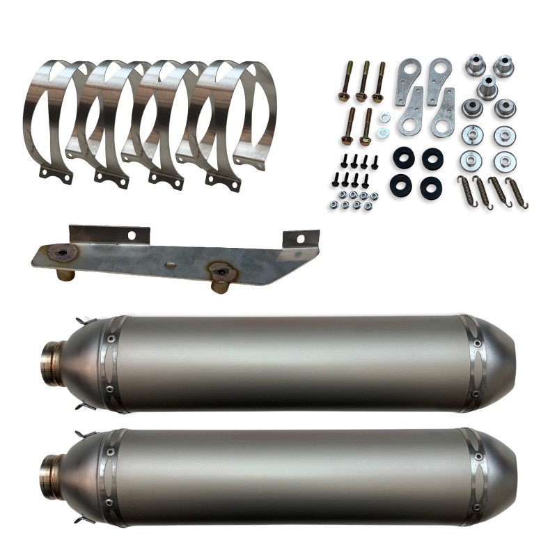 Paire de Silencieux pour YAMAHA RAPTOR 700 (06-14) twin Aluminium, embout inox